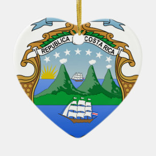 Ornement Cœur En Céramique Manteau du Costa Rica des bras