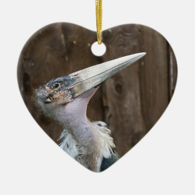 Ornement Cœur En Céramique Marabou Stork (Devant)