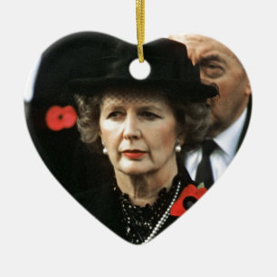 Ornement Cœur En Céramique Margaret Thatcher I Love Maggie