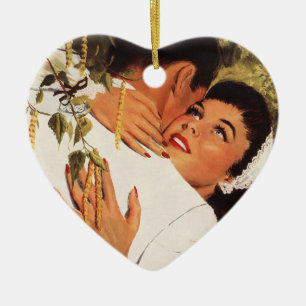 Ornement Cœur En Céramique Mariage Vintage Proposition, Amour et Romance