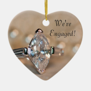 Ornement Cœur En Céramique Marquise Diamond Ring Fiançailles