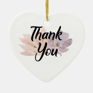 Ornement Cœur En Céramique Merci Favor Floral