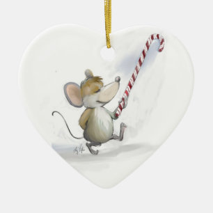 Ornement Cœur En Céramique Merry Mouse Moe Heart Ornament