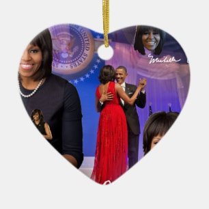 Ornement Cœur En Céramique Michelle Obama
