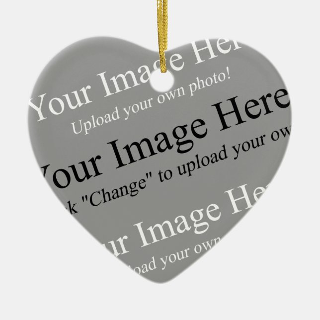 Ornement Cœur En Céramique Modèle de l'ornement du coeur photo personnalisé (Devant)