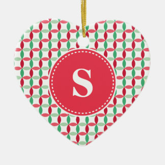 Ornement Cœur En Céramique Motif moderne de Noël customisé