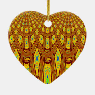 Ornement Cœur En Céramique Motif tribal africain