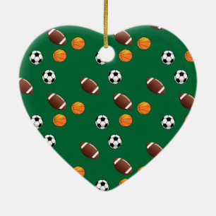 Ornement Cœur En Céramique Motifs spéciaux de sport Noël
