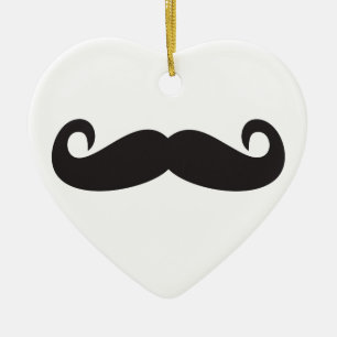 Ornement Cœur En Céramique Moustache