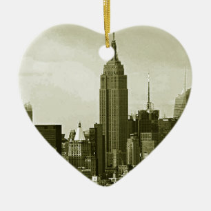 Ornement Cœur En Céramique New York City
