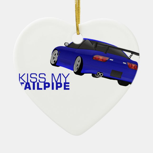 Ornement Cœur En Céramique Nissan s13 (180sx/200sx/240sx) - bleu (Devant)