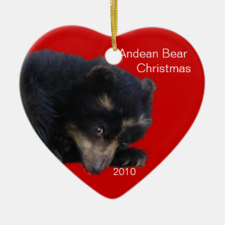 Ornement Cœur En Céramique Noël andin d'ours !