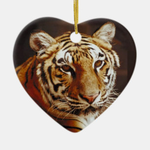 Ornement Cœur En Céramique Noël de tigre