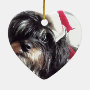 Ornement Cœur En Céramique Noël Shih Poo