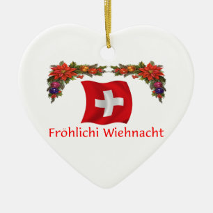 Ornement Cœur En Céramique Noël suisse