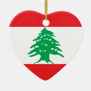 Ornement Cœur En Céramique Organisation du drapeau libanais