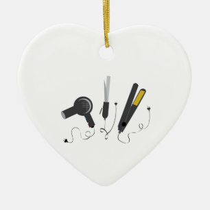Ornement Cœur En Céramique Outils de coiffeur