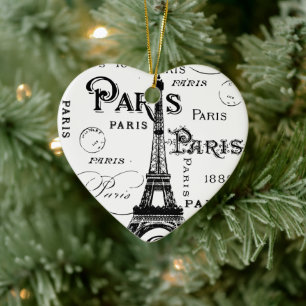 Ornement Cœur En Céramique Paris France Cadeaux et Souvenirs