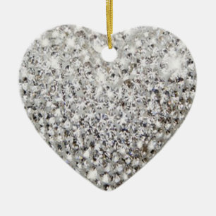 Ornement Cœur En Céramique Parure de coeur brillant