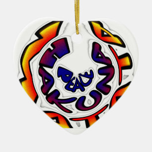 Ornement Cœur En Céramique "Peace Hakuna Matata"