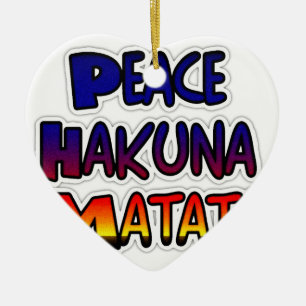 Ornement Cœur En Céramique Peace Hakuna Matata Gradient Art