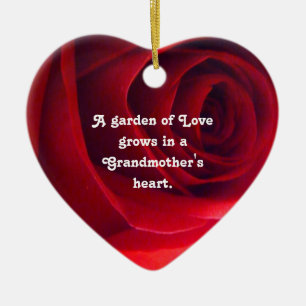 Ornement Cœur En Céramique Pendentif d'amour de grand-mère