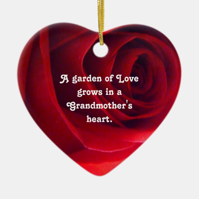 Ornement Cœur En Céramique Pendentif d'amour de grand-mère (Devant)