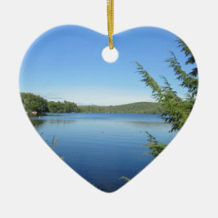 Ornement Cœur En Céramique Peu de lac Squam
