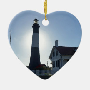 Ornement Cœur En Céramique Phare de Tybee