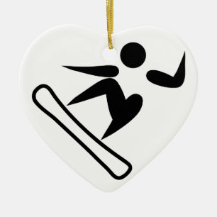 Ornement Cœur En Céramique Photographie de snowboard