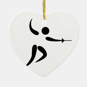 Ornement Cœur En Céramique Pictogramme de clôture concurrentiel et olympique