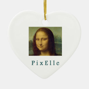 Ornement Cœur En Céramique Pixelle femme