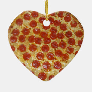 Ornement Cœur En Céramique Pizza de pepperoni délicieuse de pizza…
