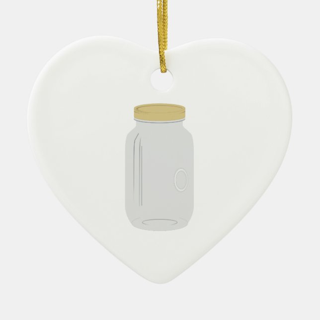 Ornement Cœur En Céramique Pot de maçon (Devant)
