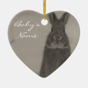 Ornement Cœur En Céramique Premier Noël du bébé