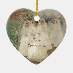 Ornement Cœur En Céramique Première communion