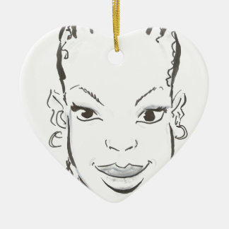 Ornement Cœur En Céramique Princesse africaine