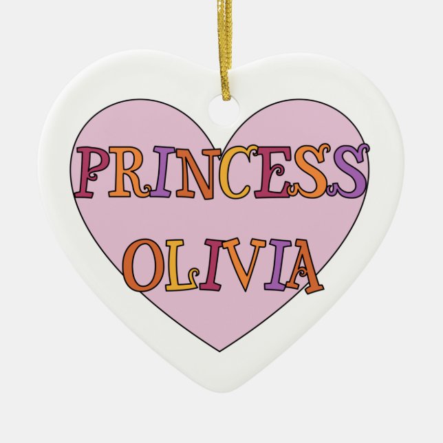 Ornement Cœur En Céramique Princesse Olivia Ornament (Devant)