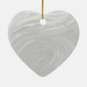 Ornement Cœur En Céramique Rainy Sky Grey Swirl