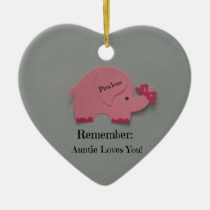 Ornement Cœur En Céramique Rappelez-vous : Tante Vous Aime !