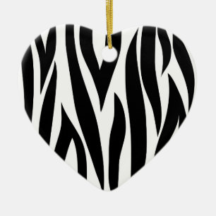 Ornement Cœur En Céramique Rayures de zèbre - coeur Ornamnet