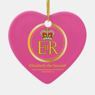 Ornement Cœur En Céramique Reine Elizabeth II