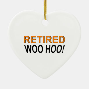 Ornement Cœur En Céramique Retraité Woo Hoo