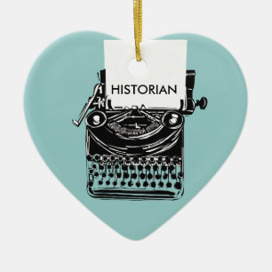 Ornement Cœur En Céramique Rétro illustration de machine à écrire d'historien