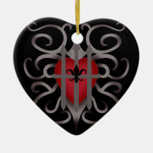 Ornement Cœur En Céramique Romance gothique emprisonné coeur Saint Valentin