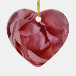 Ornement Cœur En Céramique Rose rose II Plutôt Floral
