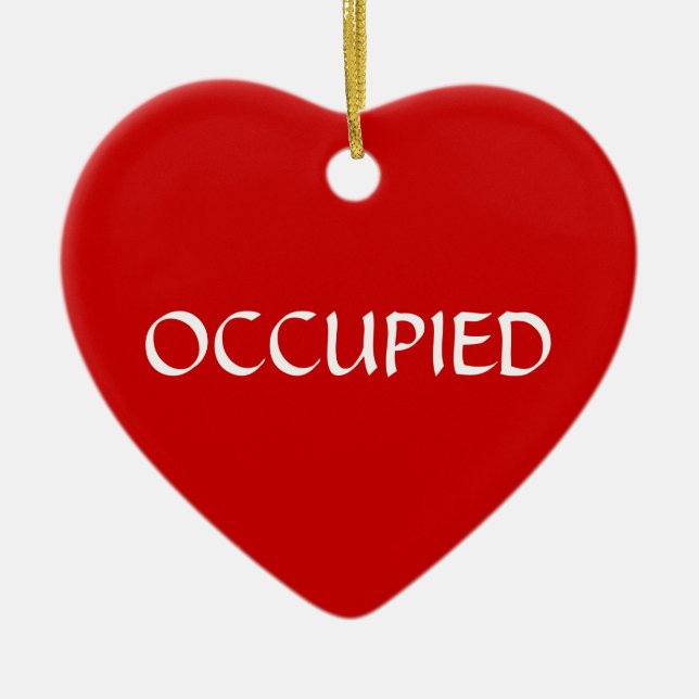 Ornement Cœur En Céramique Rouge vert vide occupé (Devant)