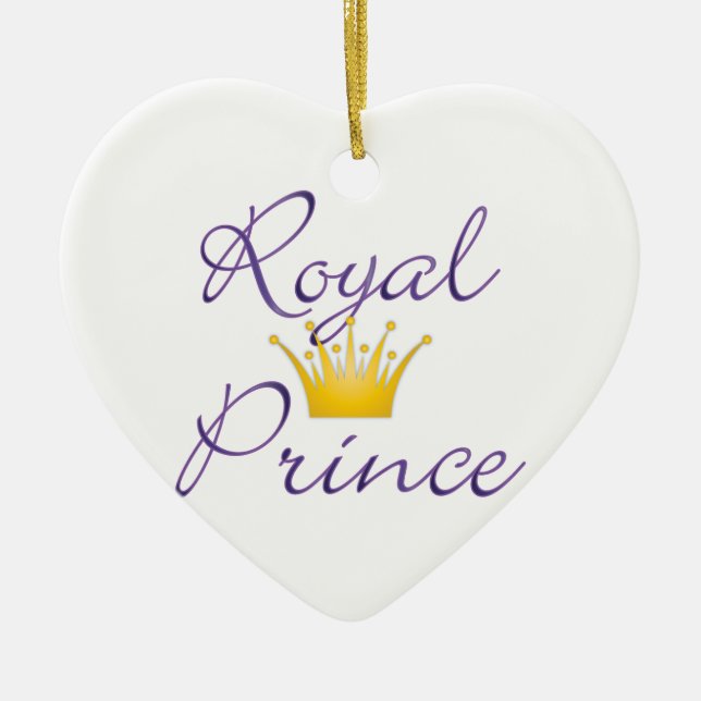 Ornement Cœur En Céramique Royal Prince (Devant)