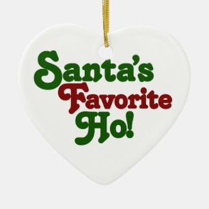 Ornement Cœur En Céramique Santas favori ho