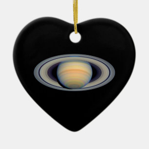 Ornement Cœur En Céramique Saturn (télescope de Hubble)
